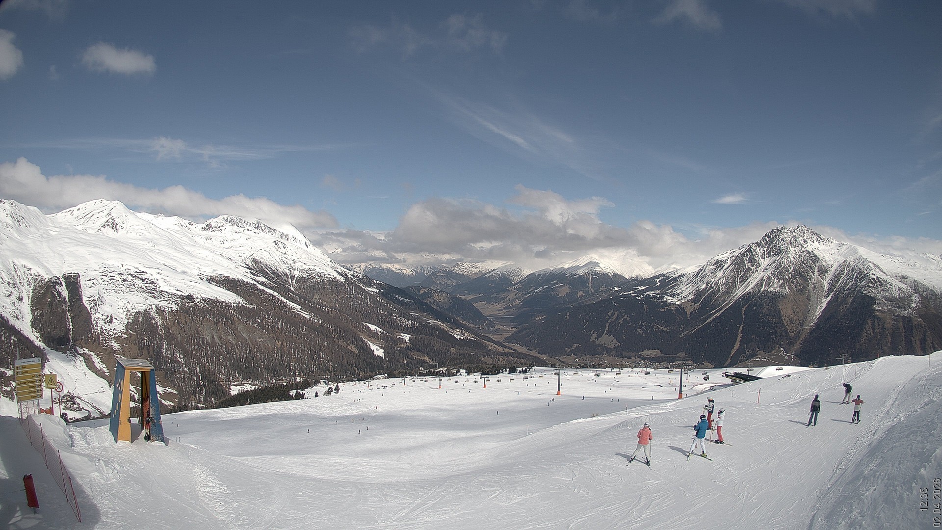 Archiv Foto Webcam Blick vom Rojen - Vinschgau