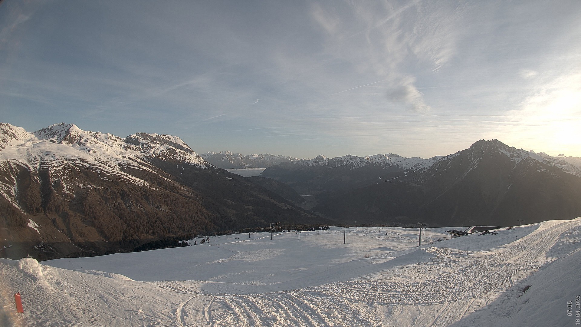 Archiv Foto Webcam Blick vom Rojen - Vinschgau