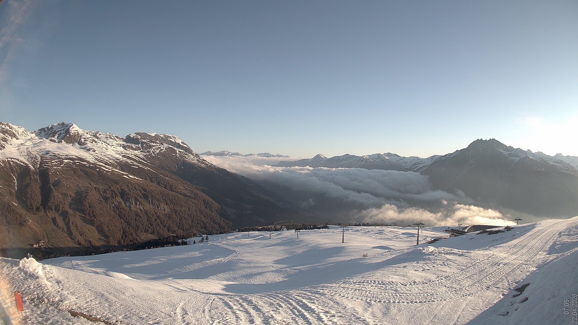 Archiv Foto Webcam Blick vom Rojen - Vinschgau