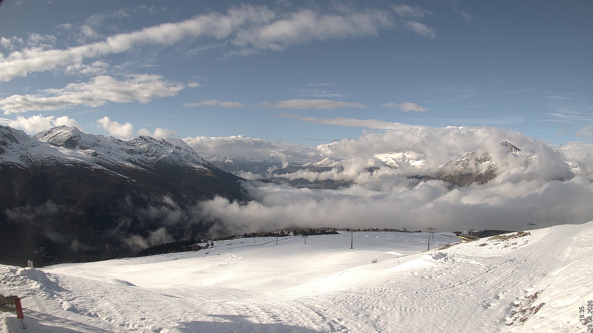 Archiv Foto Webcam Blick vom Rojen - Vinschgau