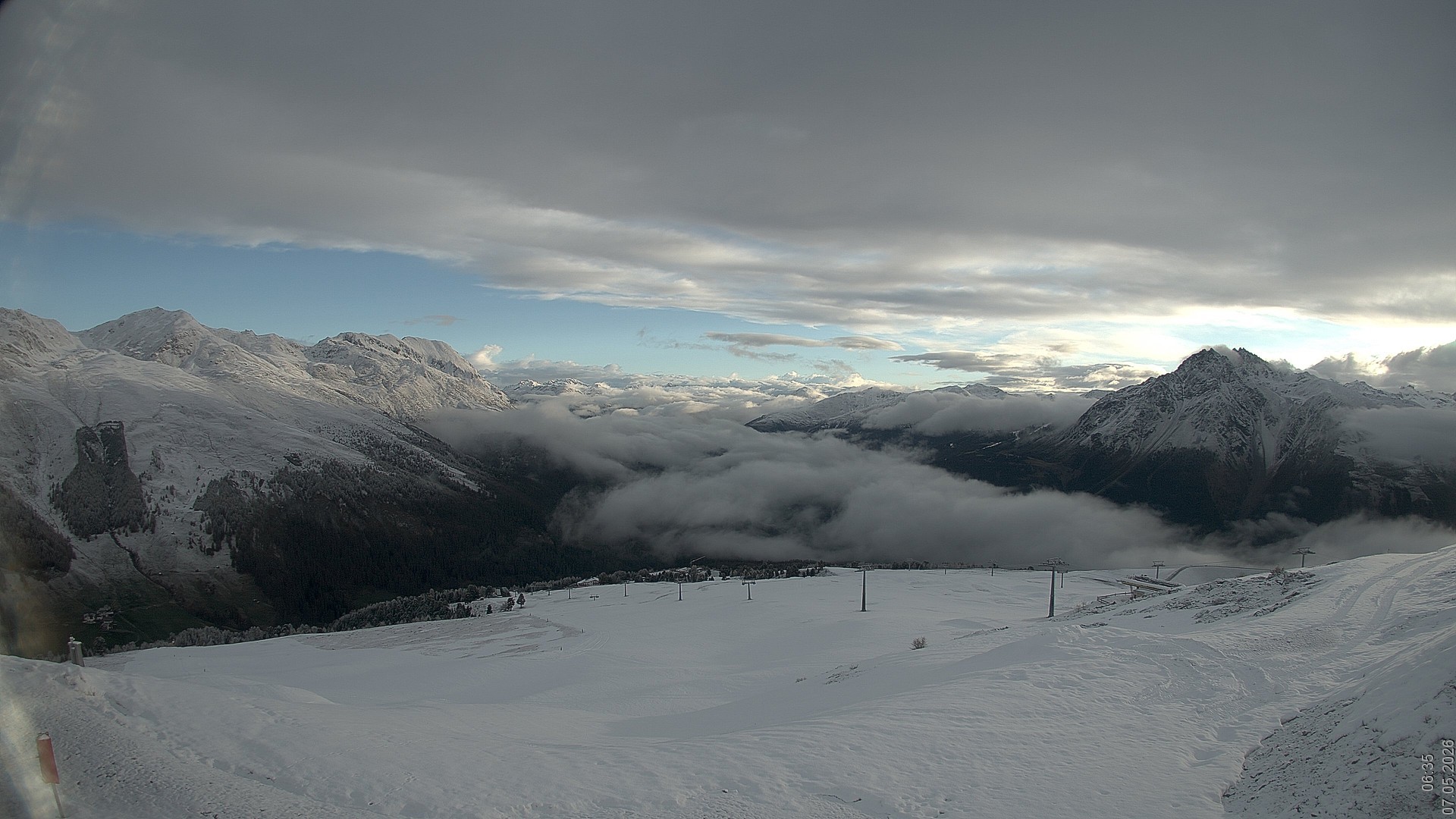Archiv Foto Webcam Blick vom Rojen - Vinschgau