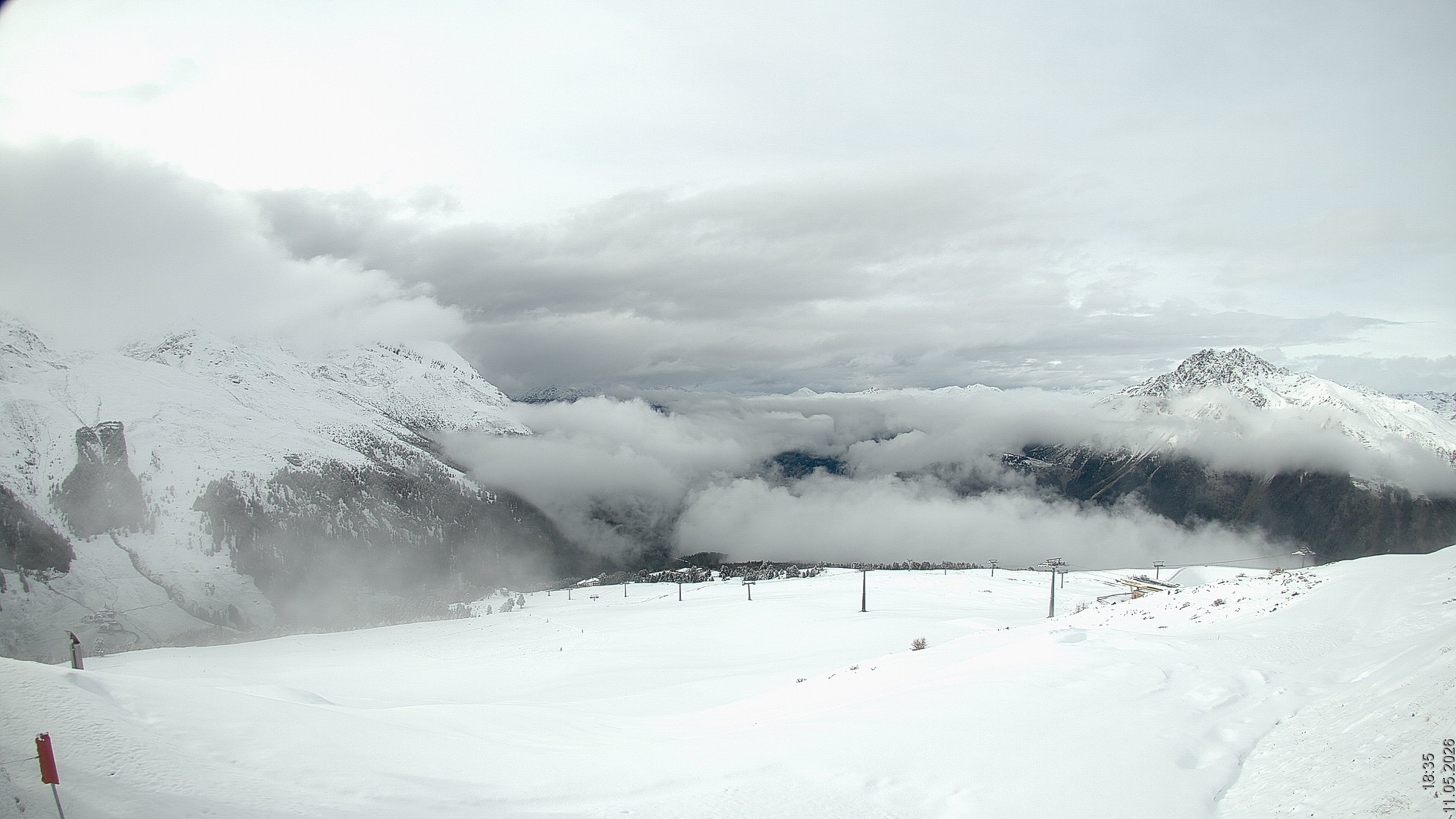 Archiv Foto Webcam Blick vom Rojen - Vinschgau