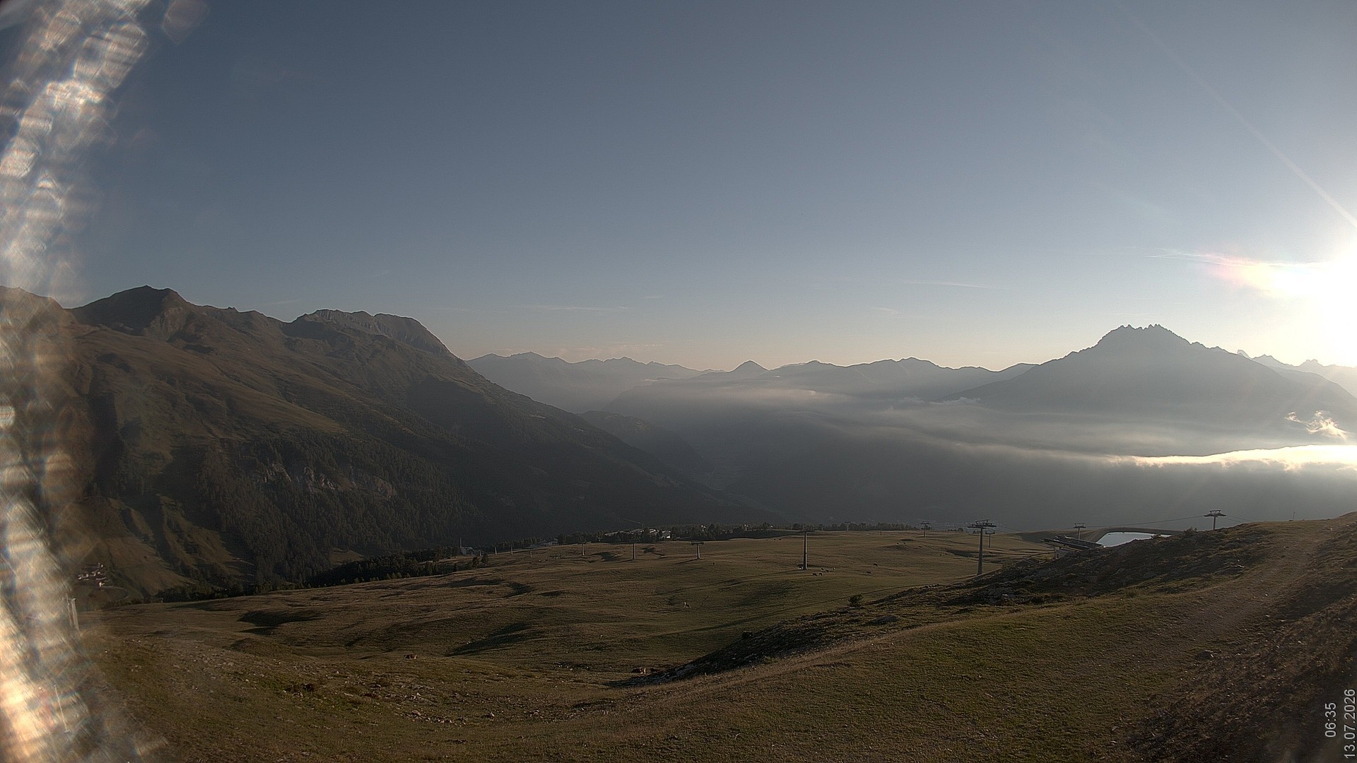Archiv Foto Webcam Blick vom Rojen - Vinschgau