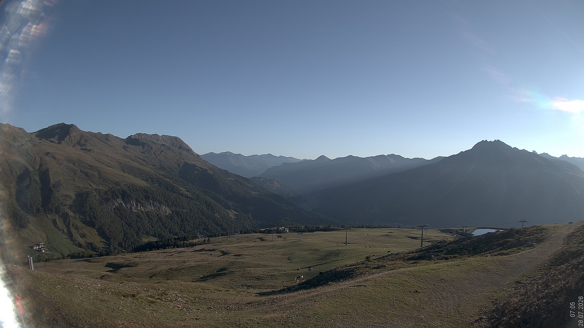 Archiv Foto Webcam Blick vom Rojen - Vinschgau