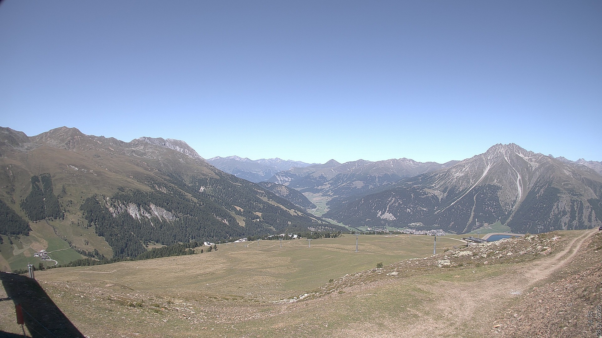Archiv Foto Webcam Blick vom Rojen - Vinschgau