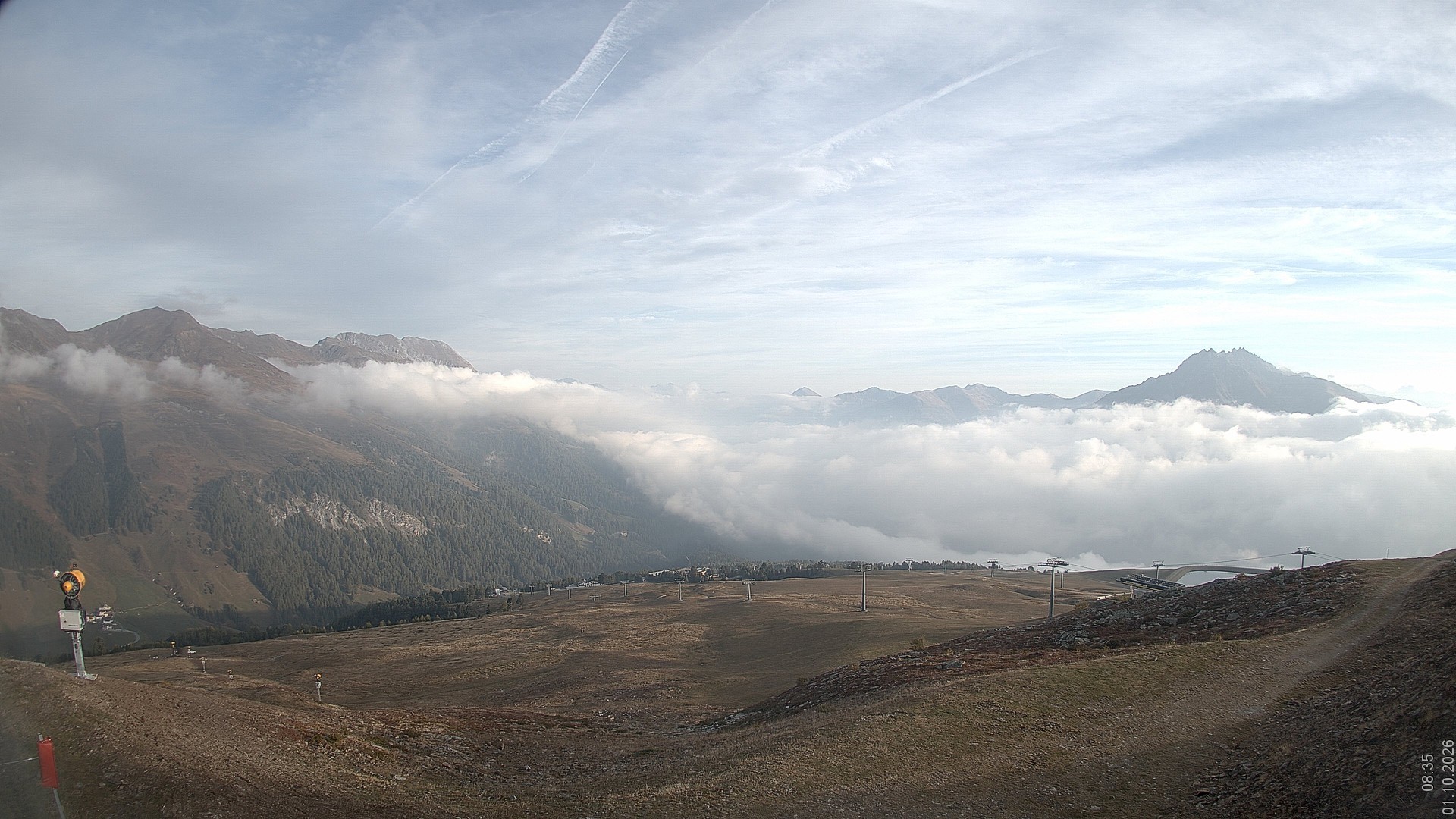 Archiv Foto Webcam Blick vom Rojen - Vinschgau