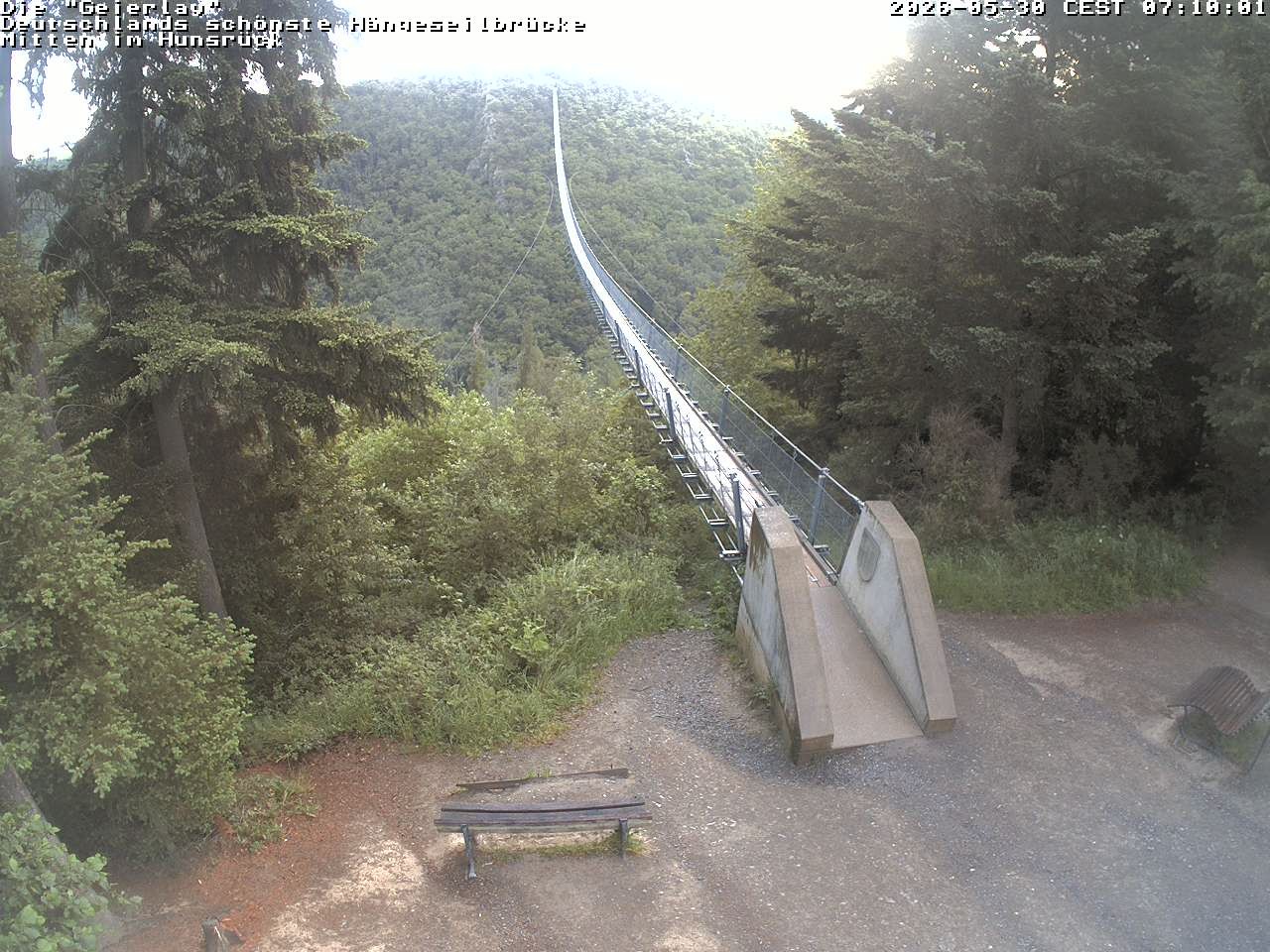Archived image Webcam Geierlay Suspension Bridge Mörsdorf