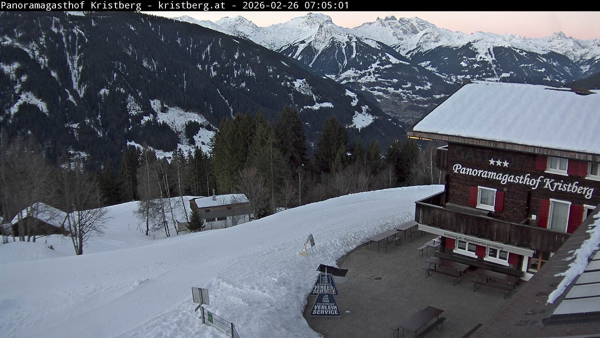 Archiv Foto Webcam Silbertal: Panoramagasthof Kristberg