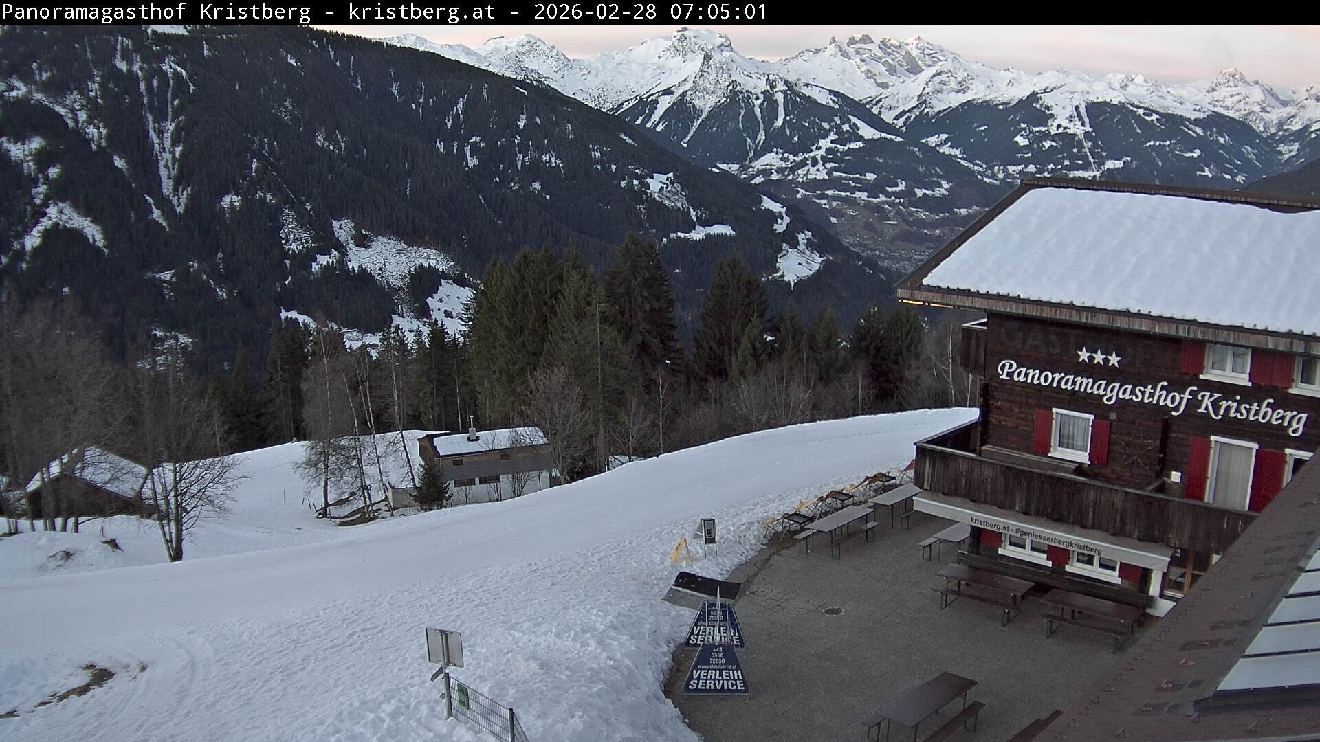 Archiv Foto Webcam Silbertal: Panoramagasthof Kristberg