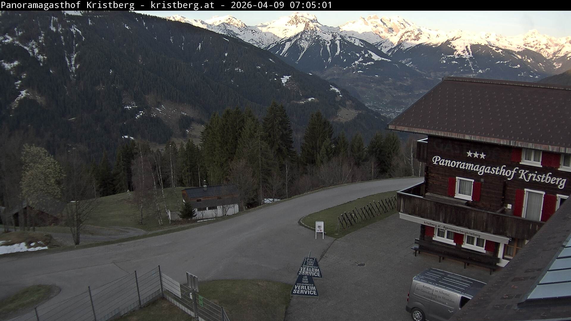 Archiv Foto Webcam Silbertal: Panoramagasthof Kristberg