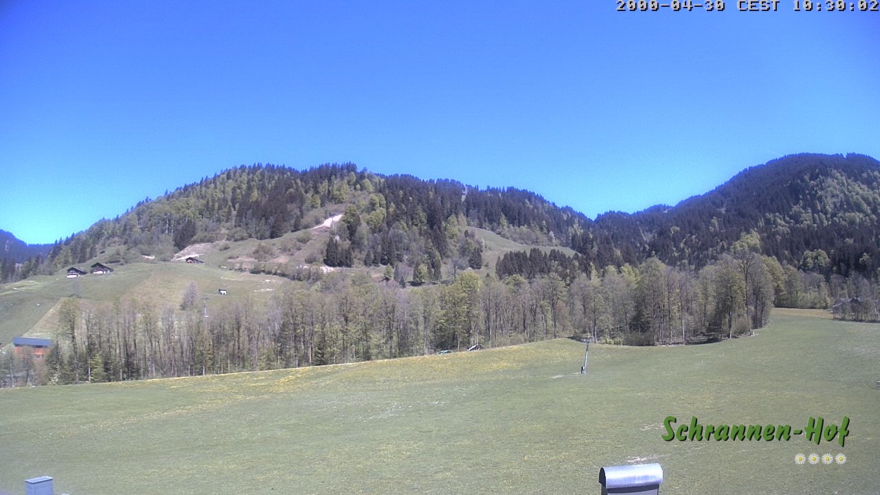 Archived image Webcam Mt. Diedamskopf - Schrannen-Hof