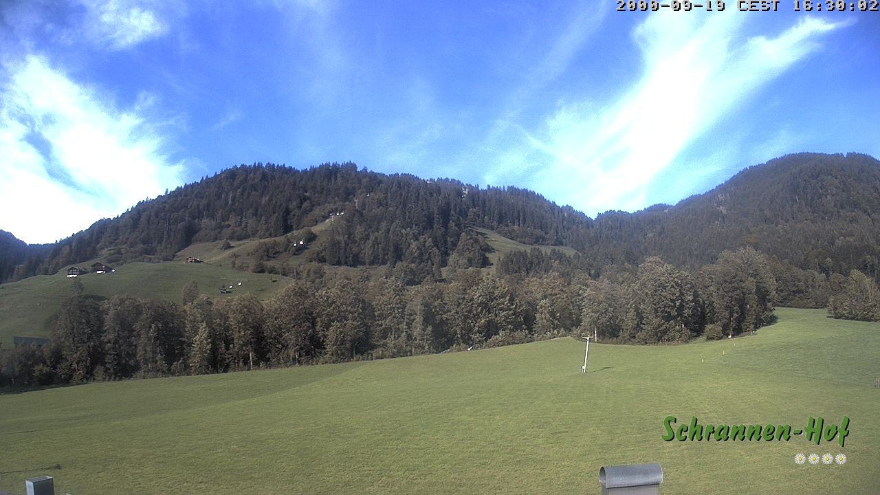 Archived image Webcam Mt. Diedamskopf - Schrannen-Hof