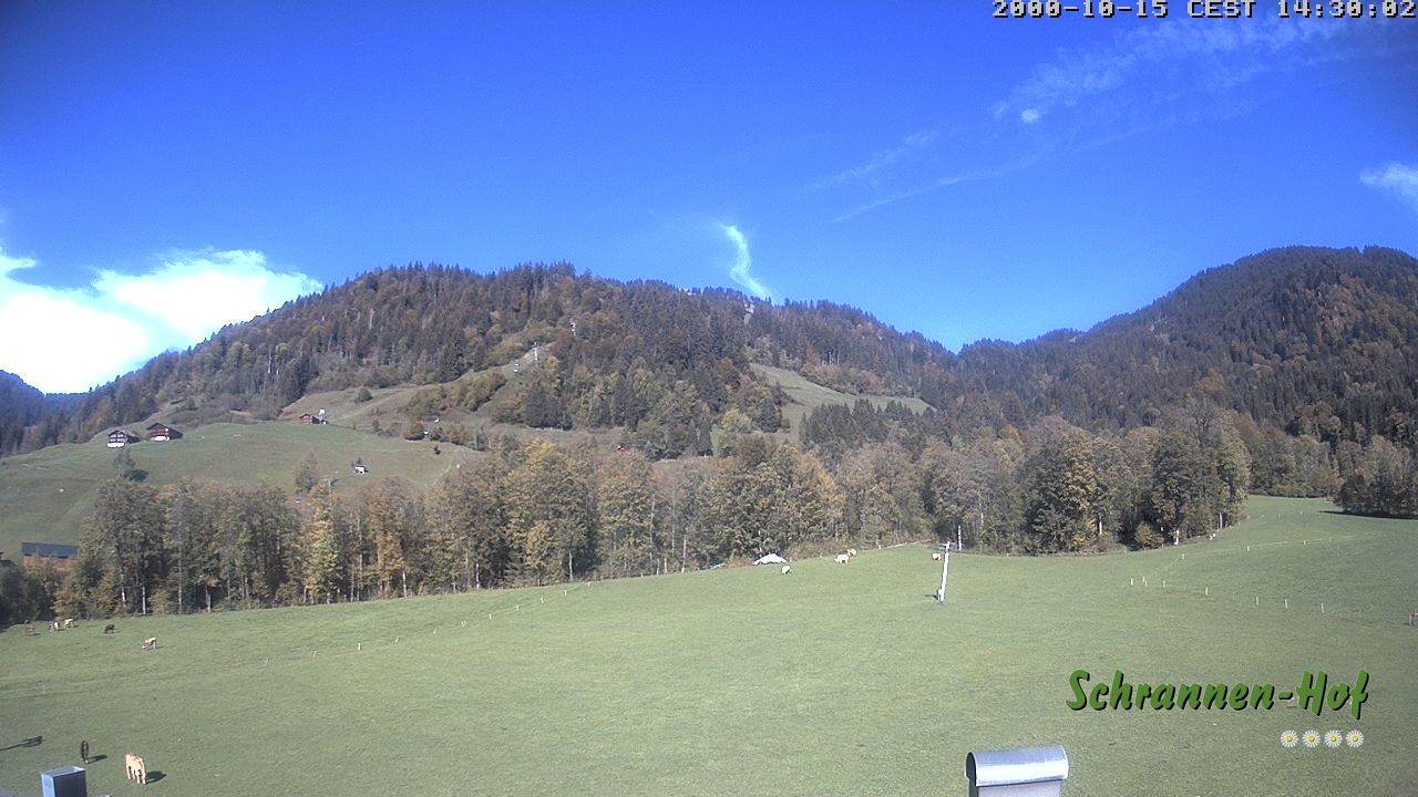 Archived image Webcam Mt. Diedamskopf - Schrannen-Hof