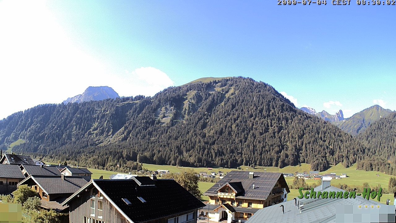 Archived image Webcam Schoppernau: Mt. Zitterklapfen