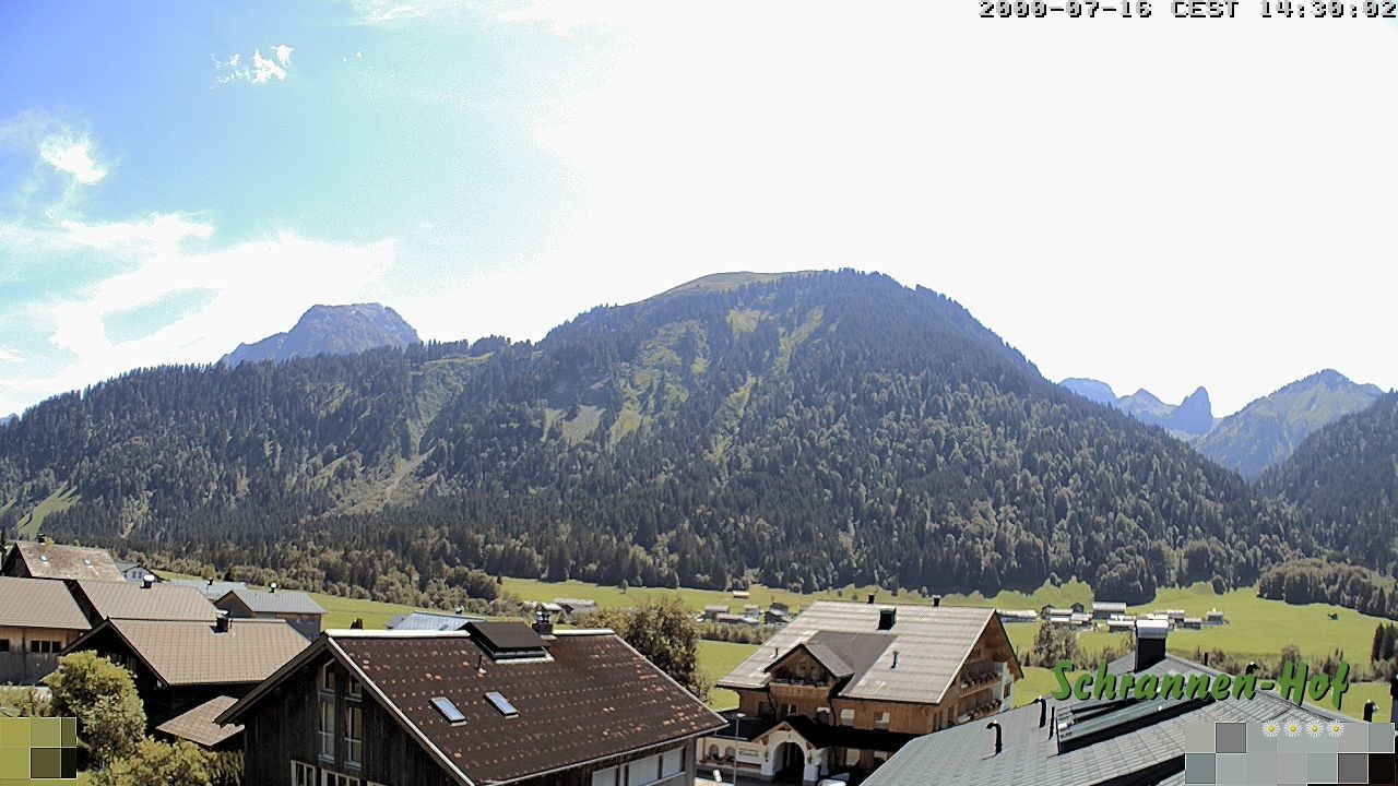 Archived image Webcam Schoppernau: Mt. Zitterklapfen