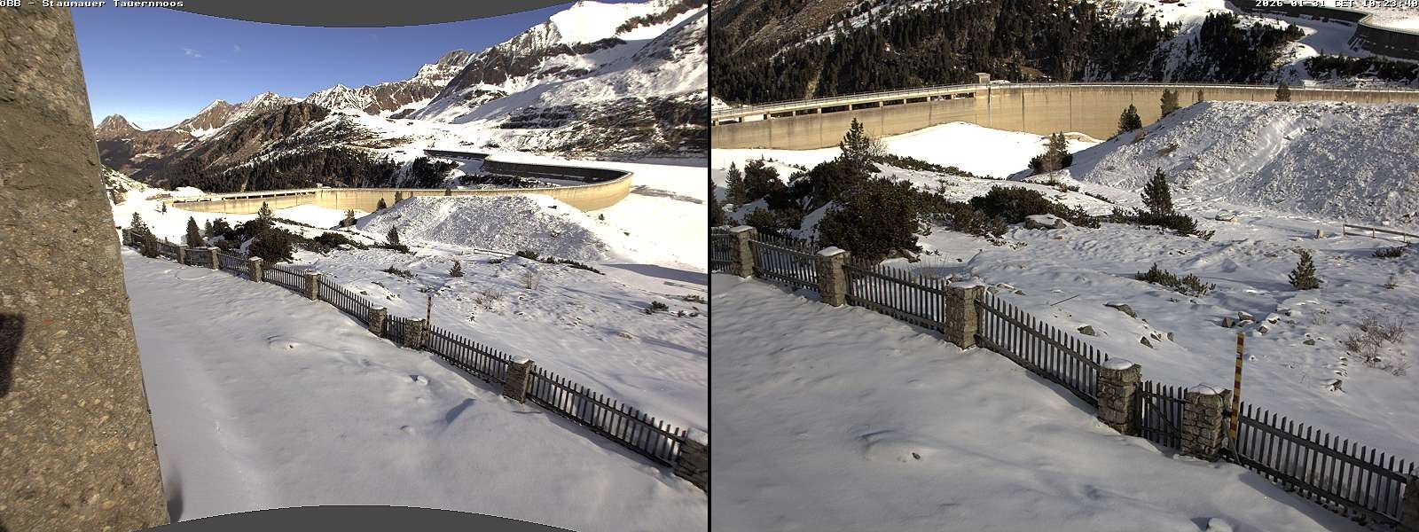Archiv Foto Webcam Tauernmoossee - Blick auf die Staumauer