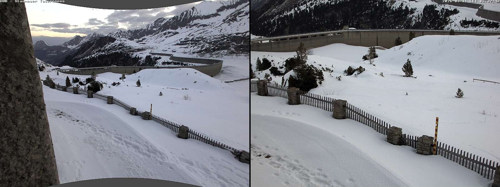 Archiv Foto Webcam Tauernmoossee - Blick auf die Staumauer
