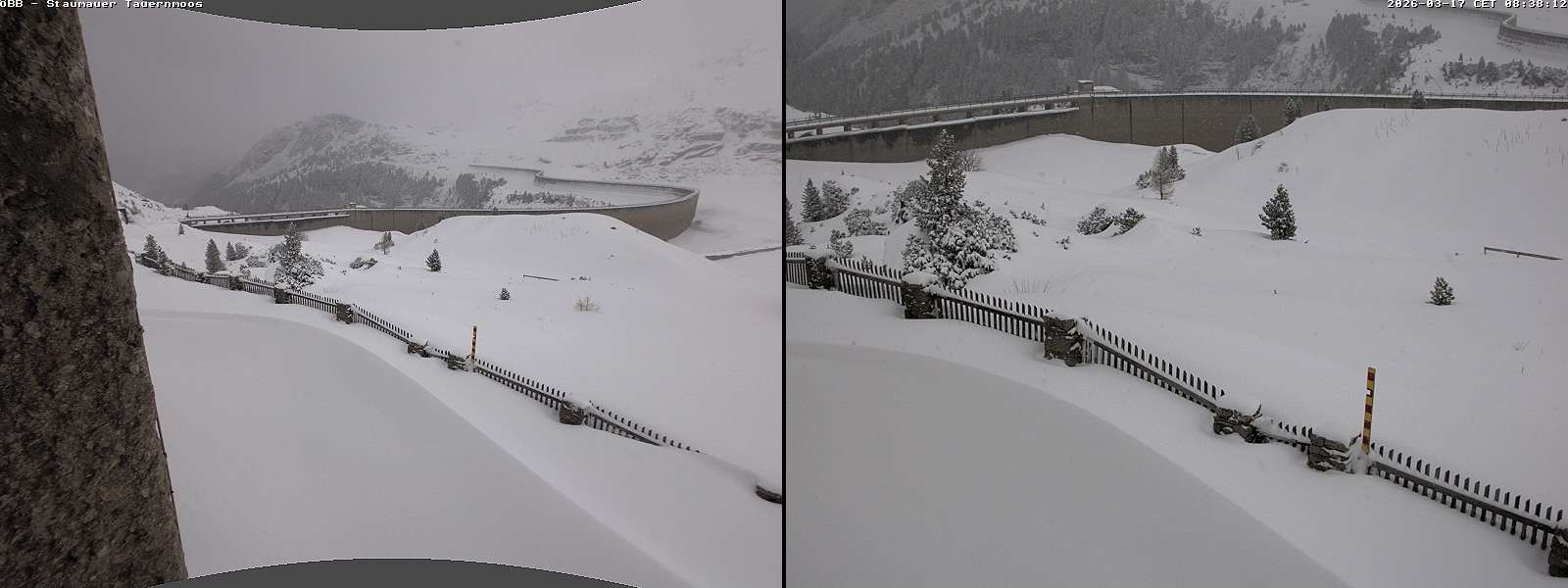 Archiv Foto Webcam Tauernmoossee - Blick auf die Staumauer