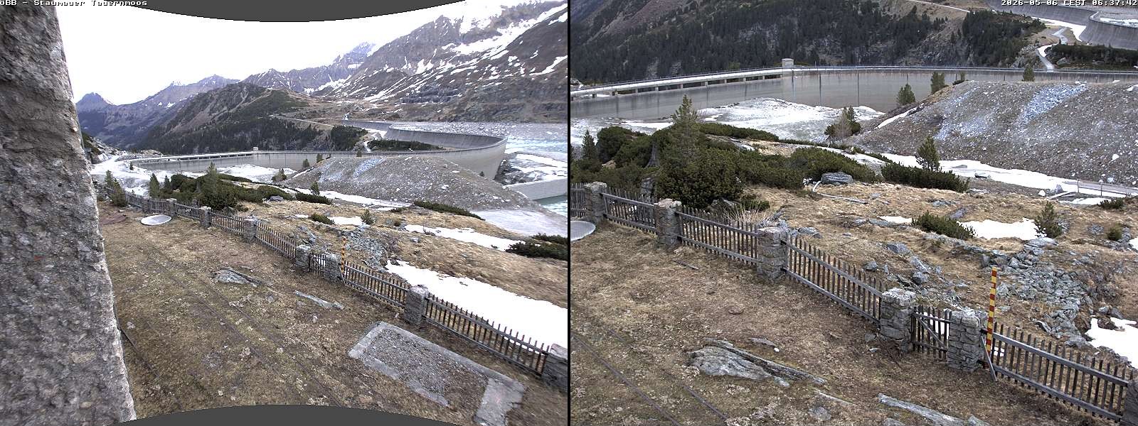 Archiv Foto Webcam Tauernmoossee - Blick auf die Staumauer