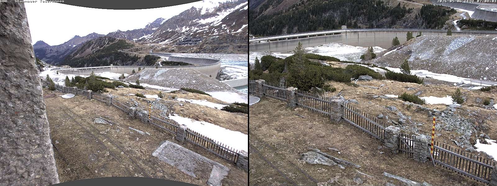 Archiv Foto Webcam Tauernmoossee - Blick auf die Staumauer