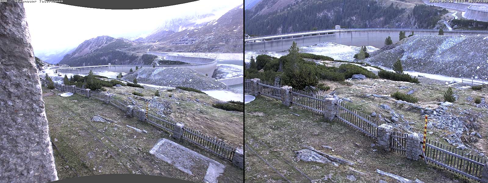 Archiv Foto Webcam Tauernmoossee - Blick auf die Staumauer