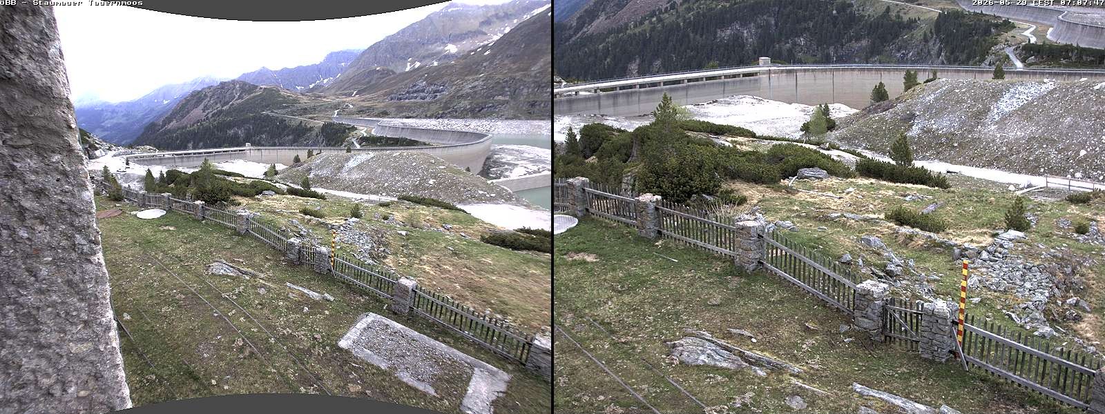 Archiv Foto Webcam Tauernmoossee - Blick auf die Staumauer