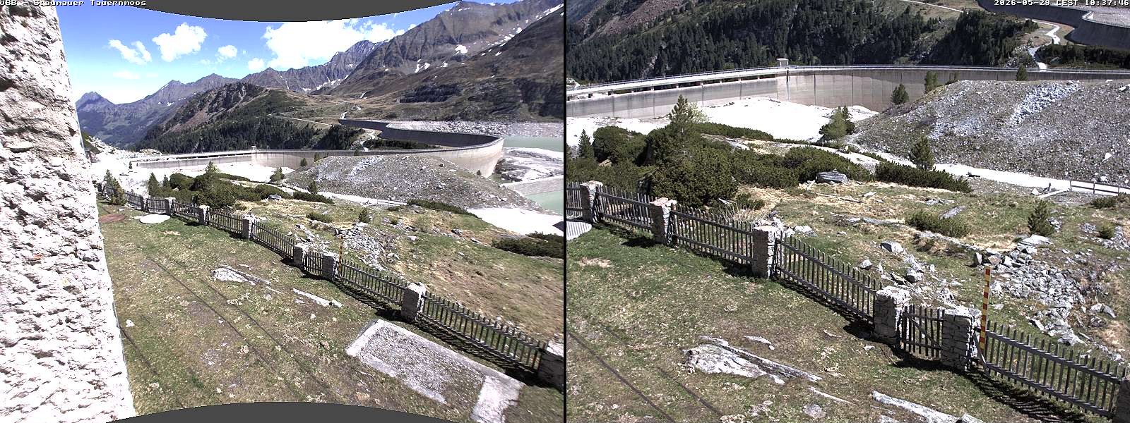 Archiv Foto Webcam Tauernmoossee - Blick auf die Staumauer