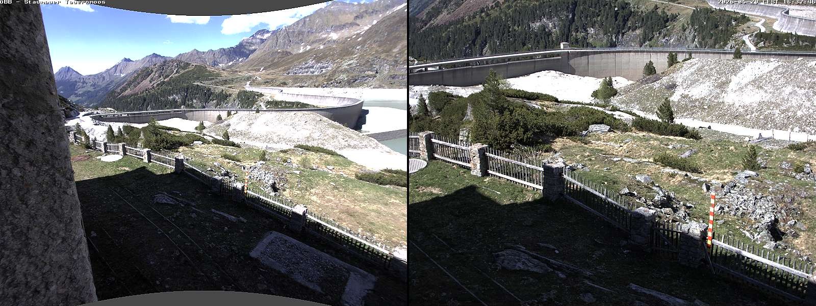 Archiv Foto Webcam Tauernmoossee - Blick auf die Staumauer