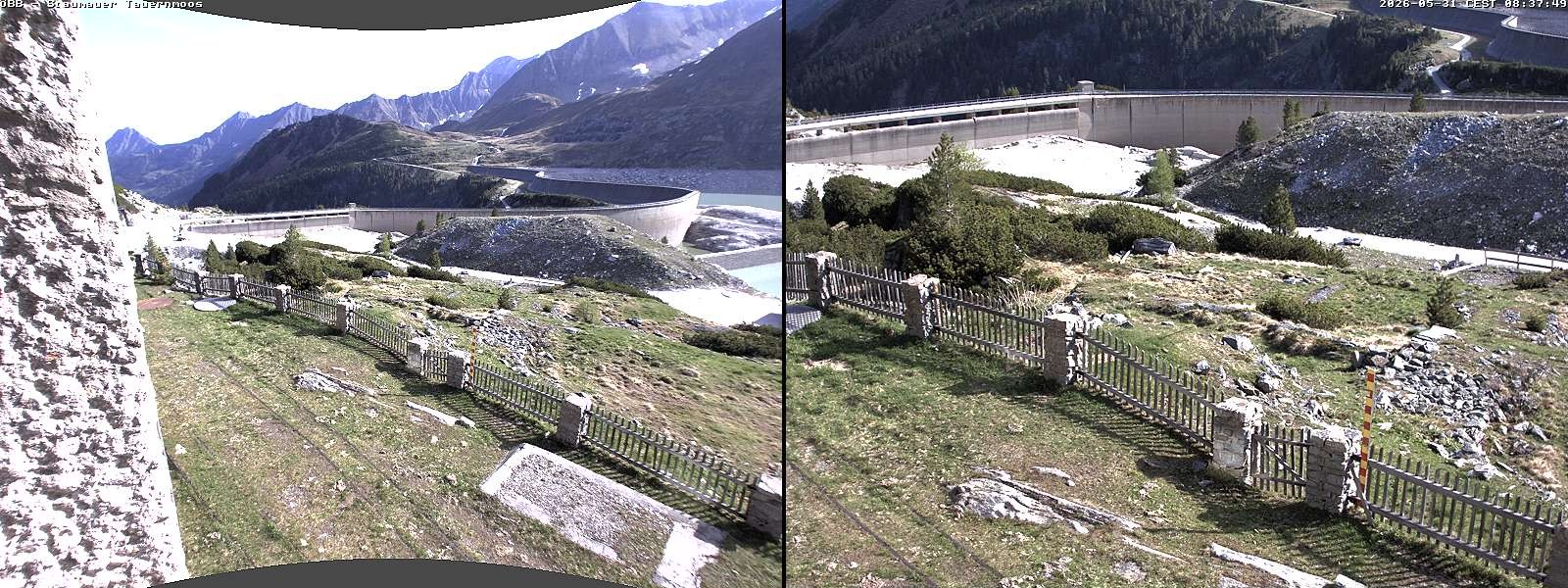 Archiv Foto Webcam Tauernmoossee - Blick auf die Staumauer