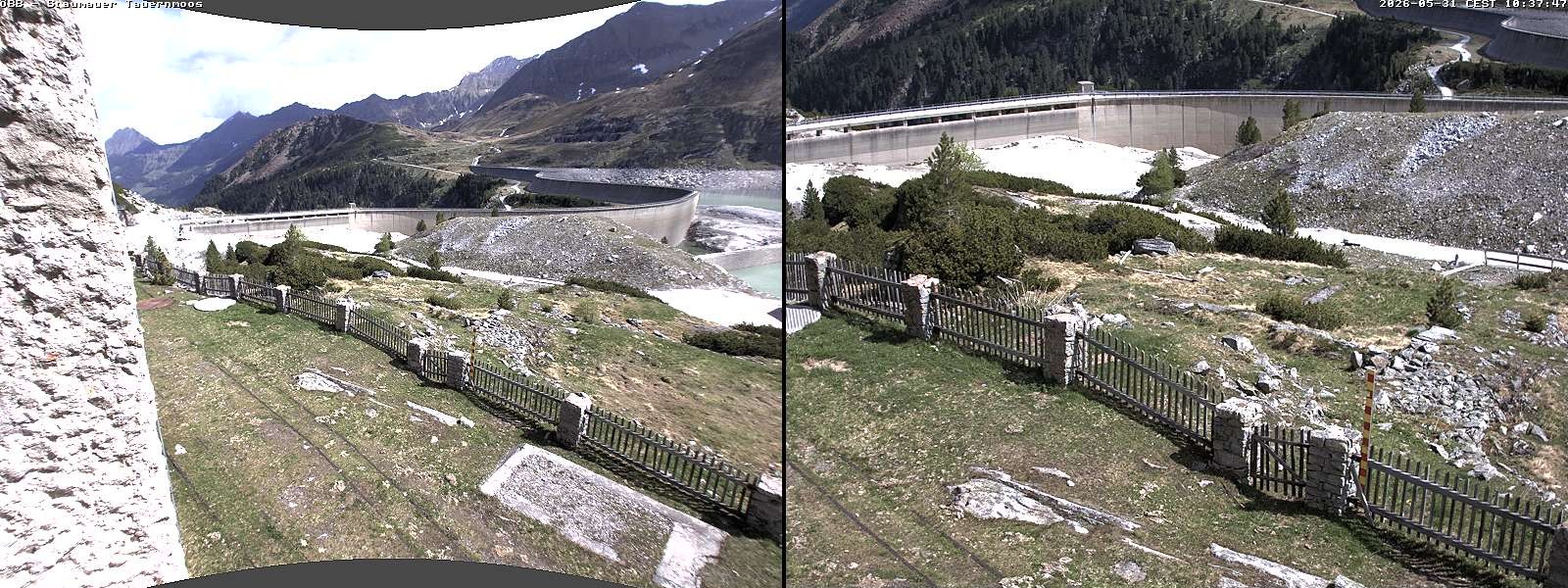 Archiv Foto Webcam Tauernmoossee - Blick auf die Staumauer