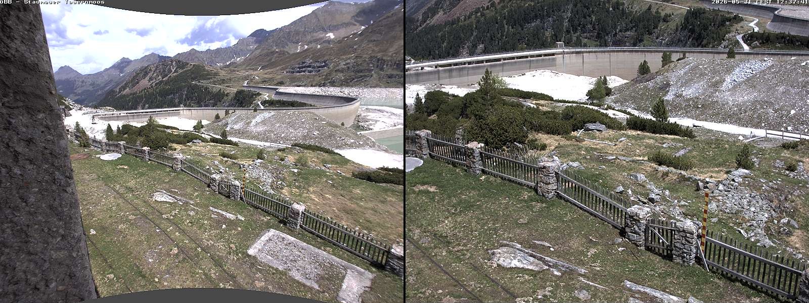 Archiv Foto Webcam Tauernmoossee - Blick auf die Staumauer