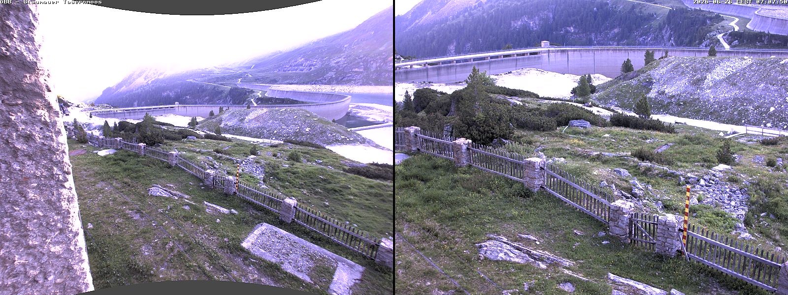 Archiv Foto Webcam Tauernmoossee - Blick auf die Staumauer