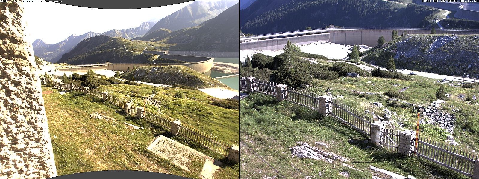 Archiv Foto Webcam Tauernmoossee - Blick auf die Staumauer