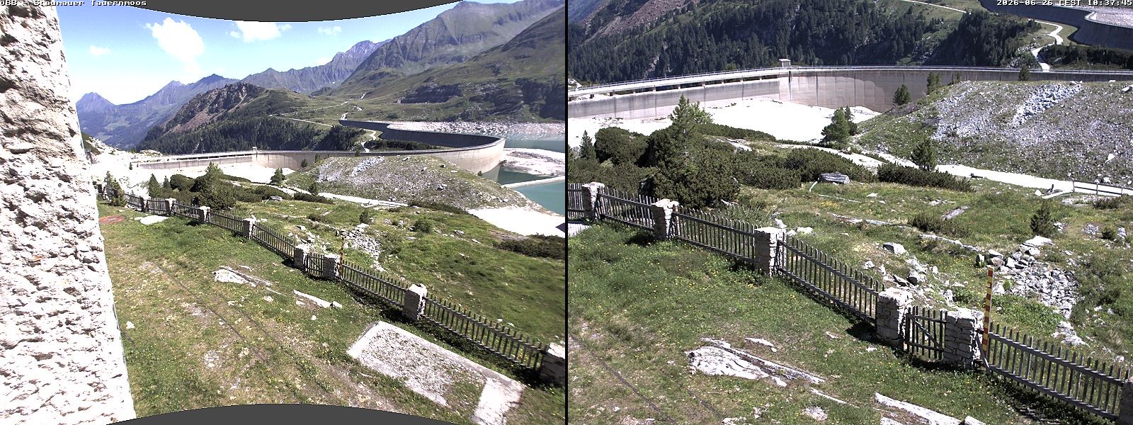 Archiv Foto Webcam Tauernmoossee - Blick auf die Staumauer