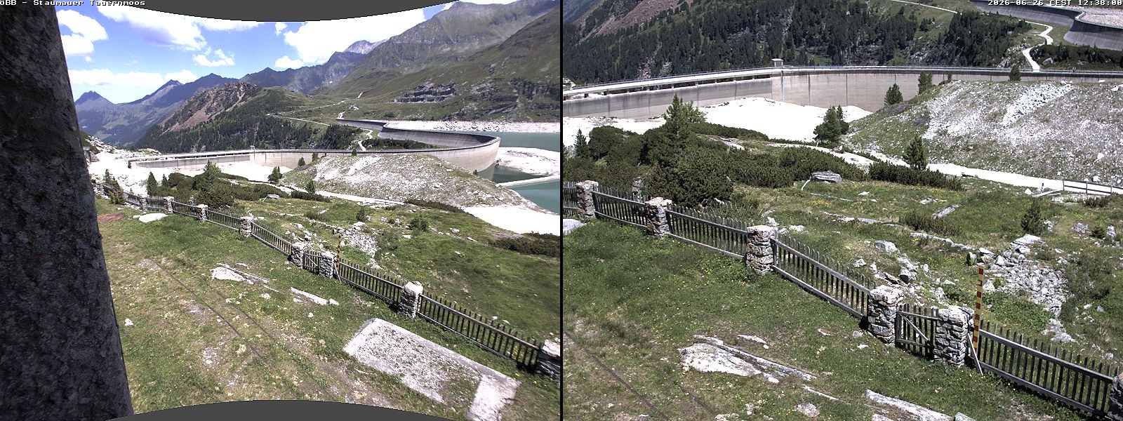Archiv Foto Webcam Tauernmoossee - Blick auf die Staumauer