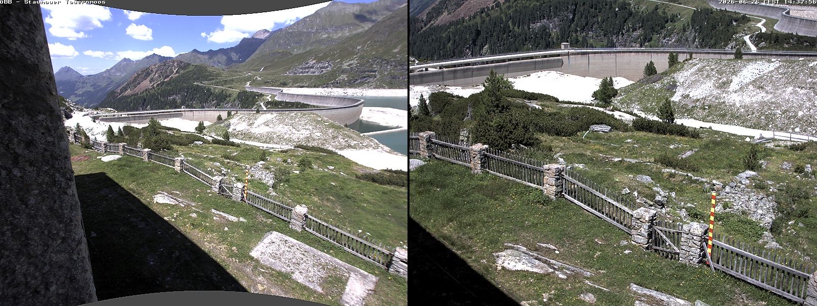 Archiv Foto Webcam Tauernmoossee - Blick auf die Staumauer