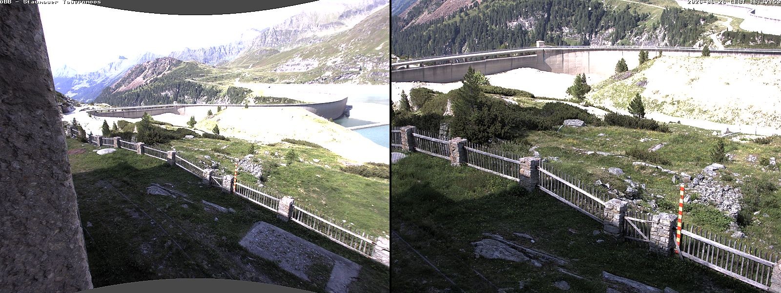 Archiv Foto Webcam Tauernmoossee - Blick auf die Staumauer