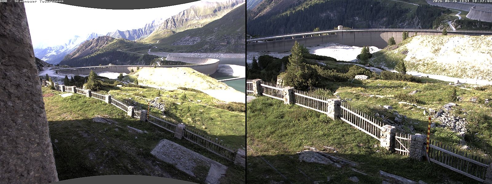 Archiv Foto Webcam Tauernmoossee - Blick auf die Staumauer