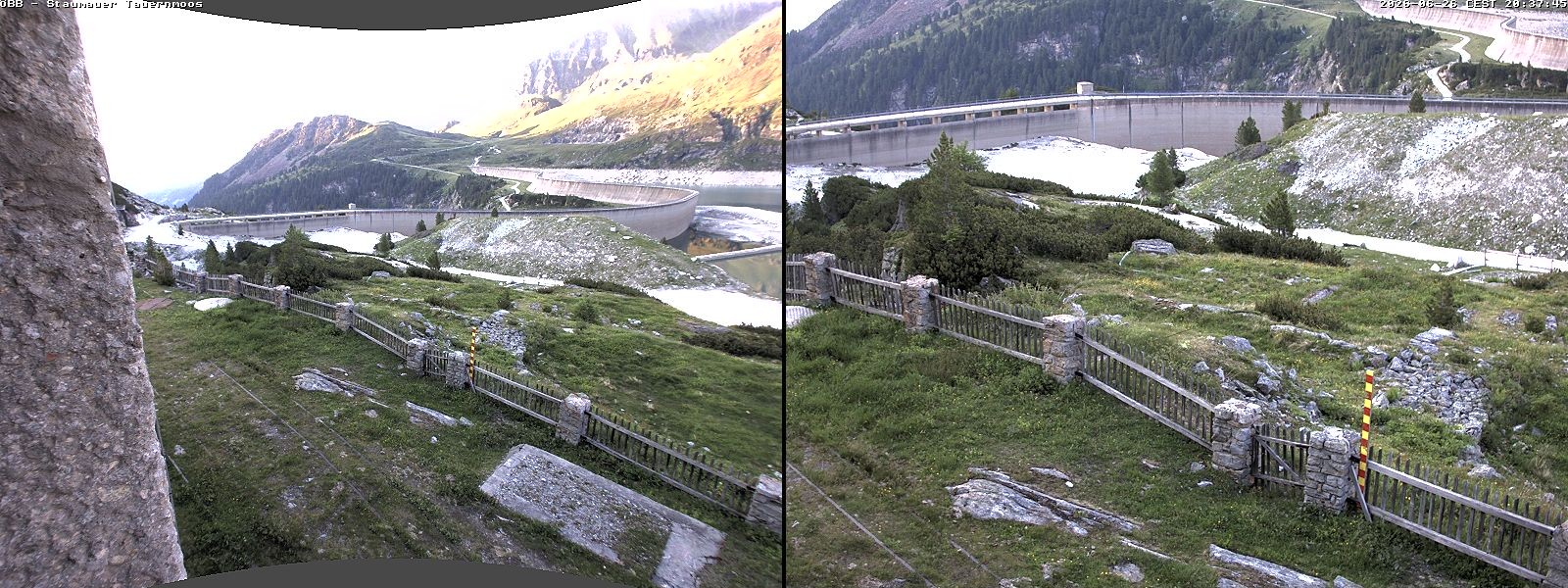 Archiv Foto Webcam Tauernmoossee - Blick auf die Staumauer