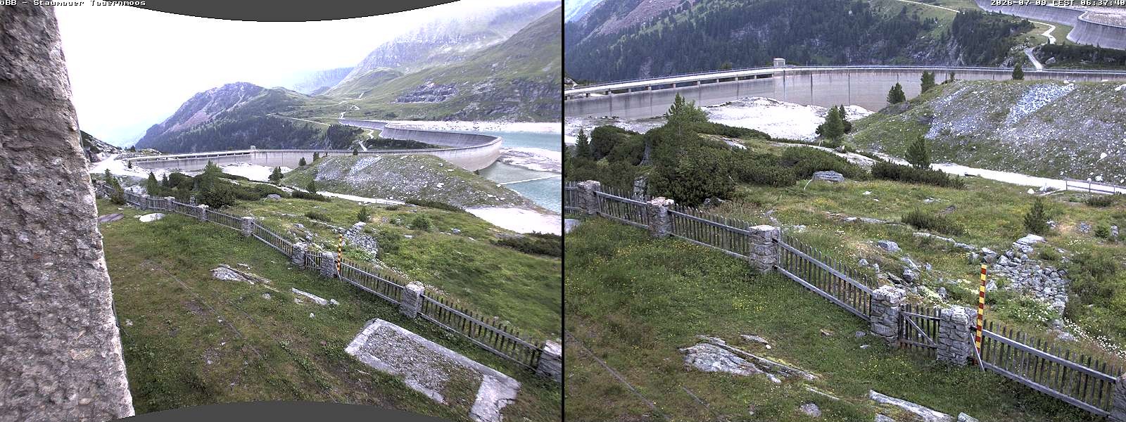 Archiv Foto Webcam Tauernmoossee - Blick auf die Staumauer