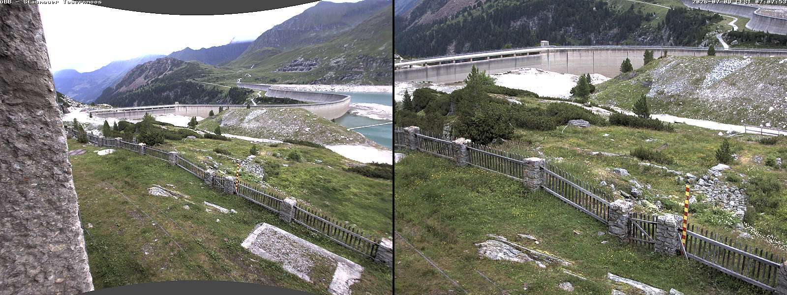 Archiv Foto Webcam Tauernmoossee - Blick auf die Staumauer