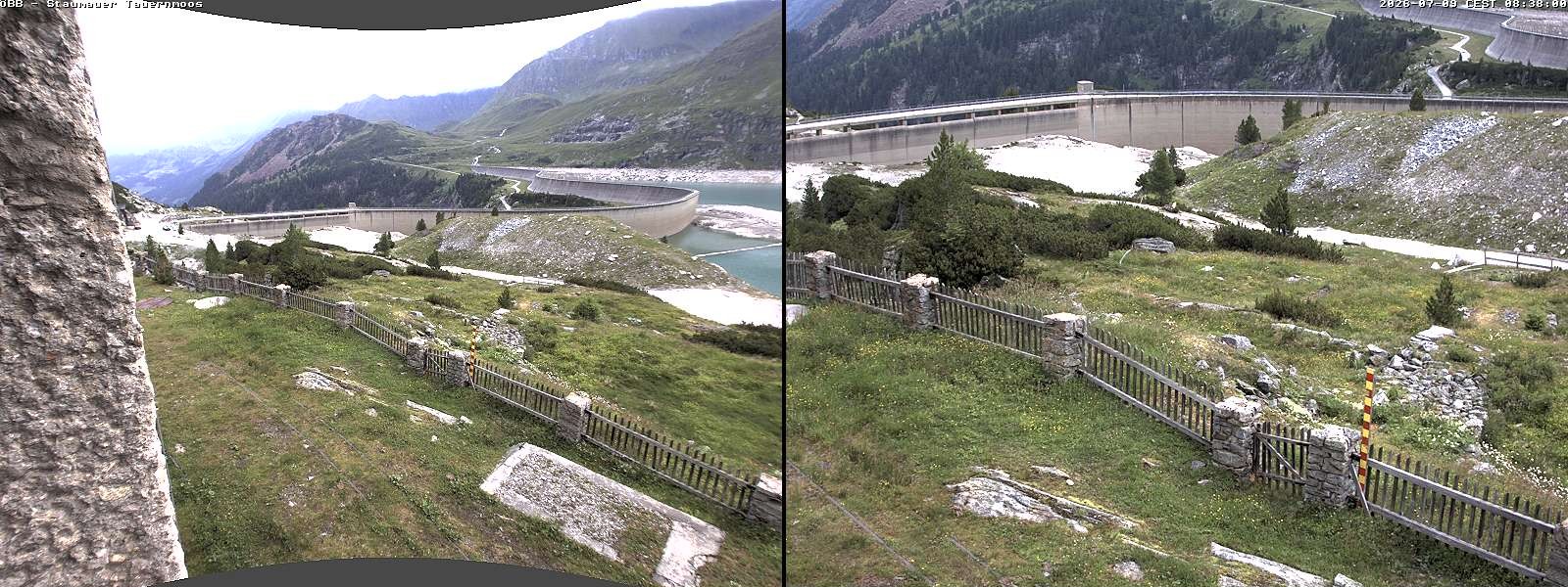 Archiv Foto Webcam Tauernmoossee - Blick auf die Staumauer