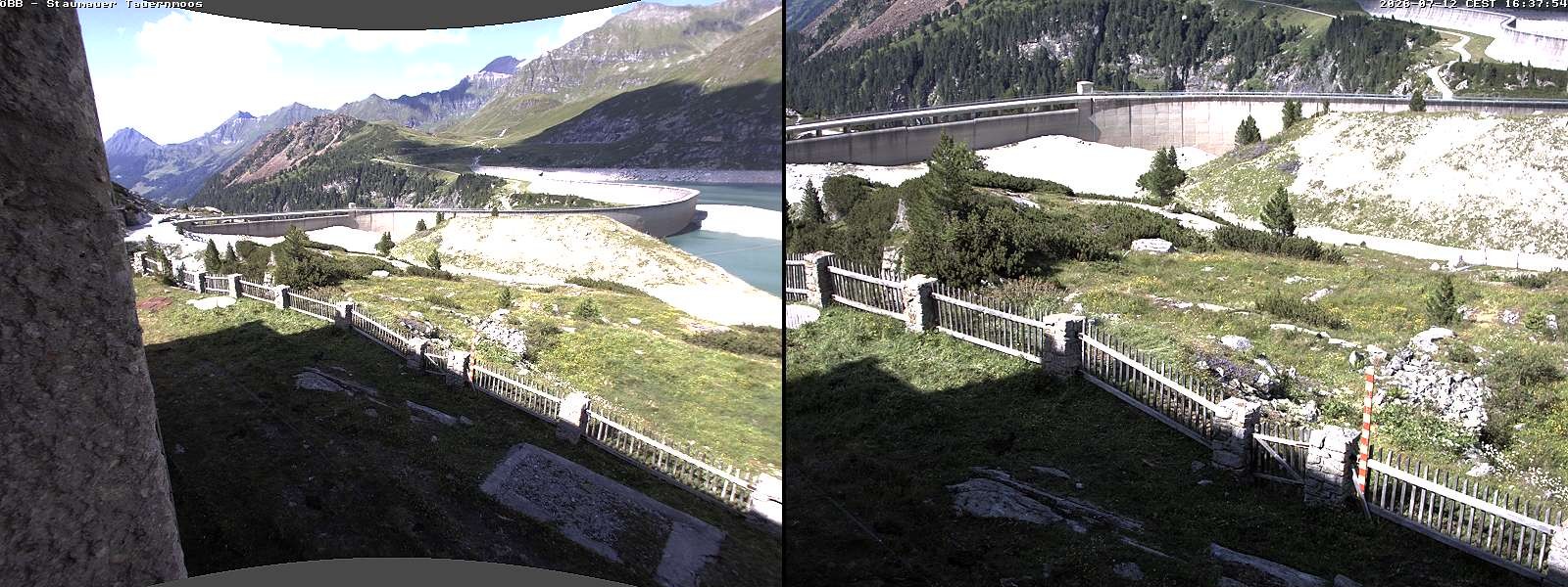 Archiv Foto Webcam Tauernmoossee - Blick auf die Staumauer