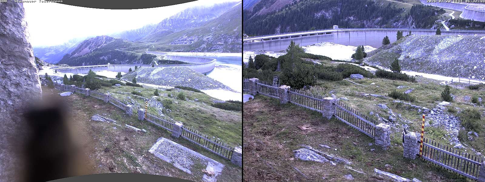 Archiv Foto Webcam Tauernmoossee - Blick auf die Staumauer