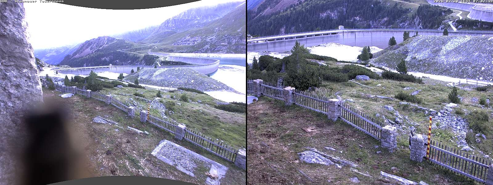 Archiv Foto Webcam Tauernmoossee - Blick auf die Staumauer