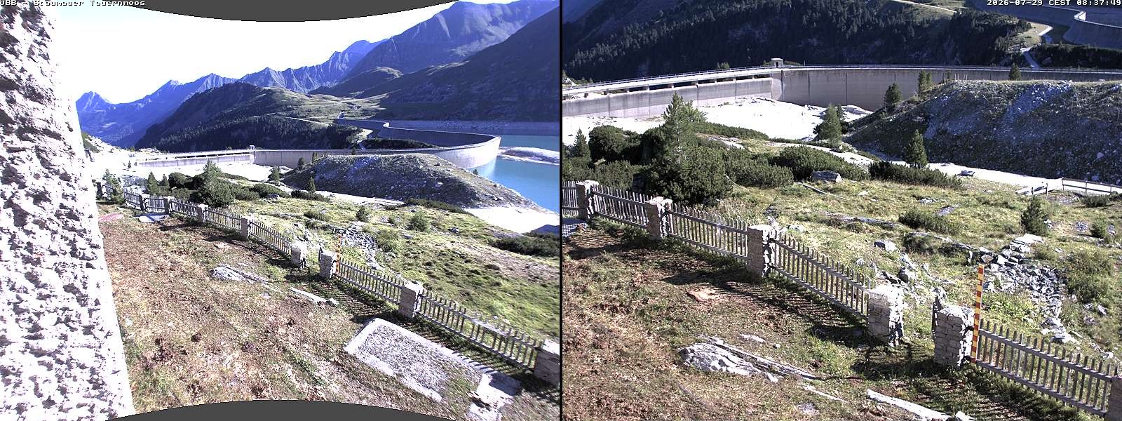 Archiv Foto Webcam Tauernmoossee - Blick auf die Staumauer