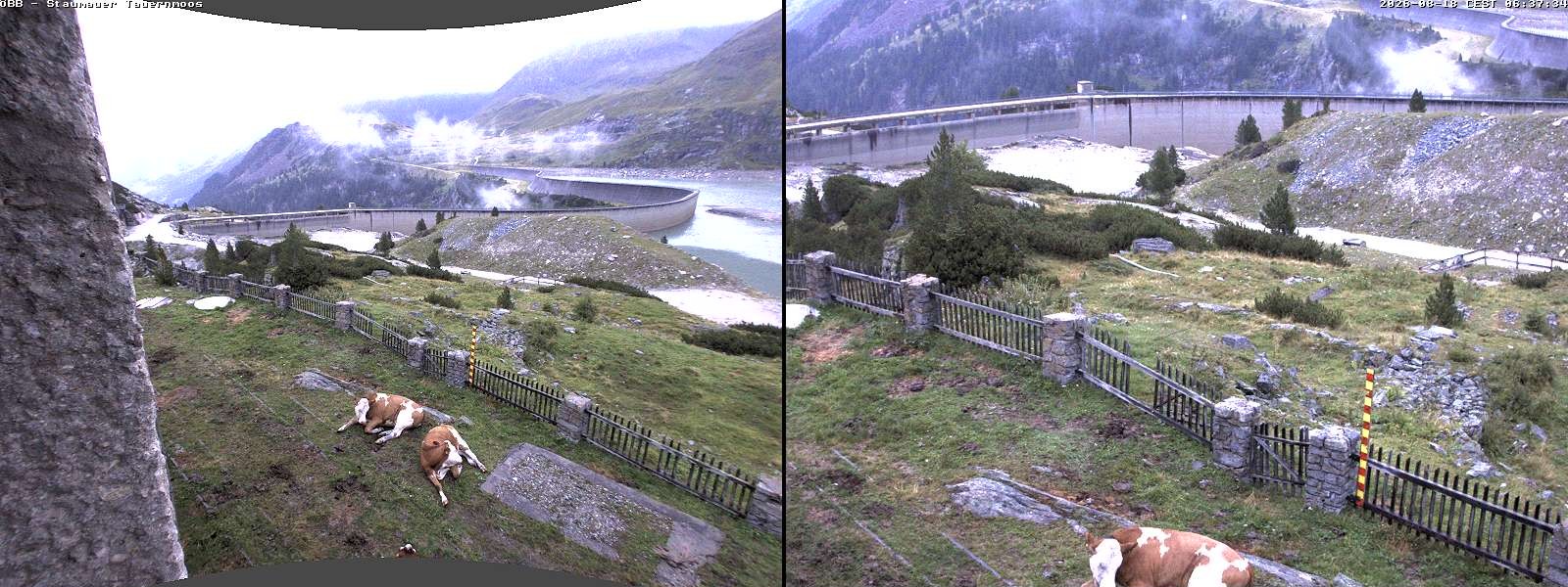 Archiv Foto Webcam Tauernmoossee - Blick auf die Staumauer