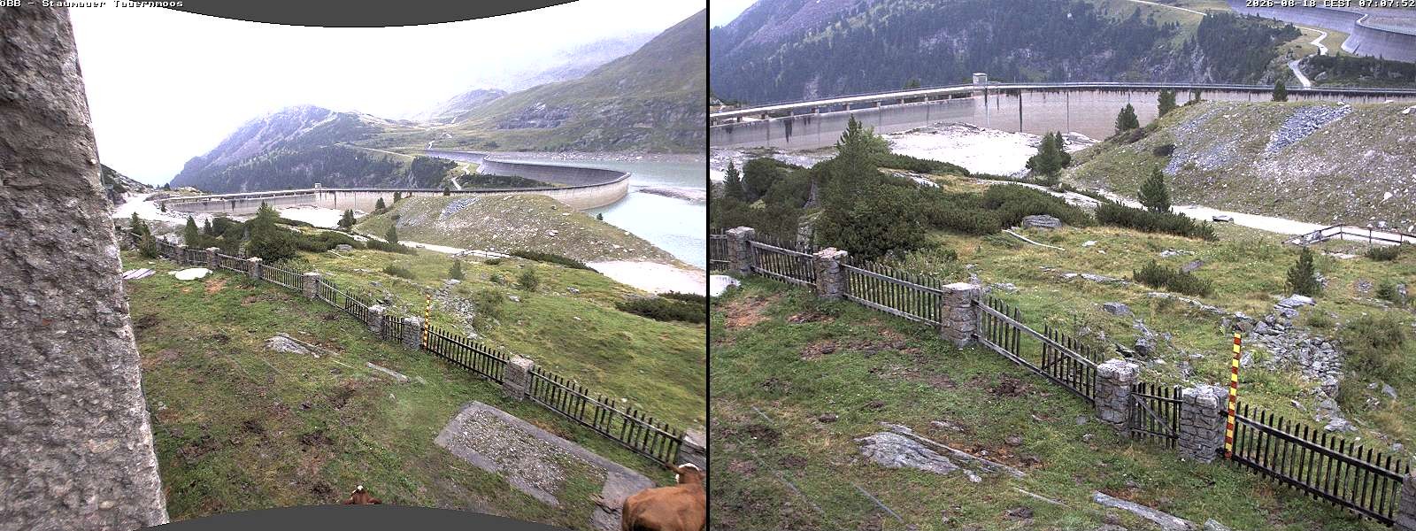 Archiv Foto Webcam Tauernmoossee - Blick auf die Staumauer