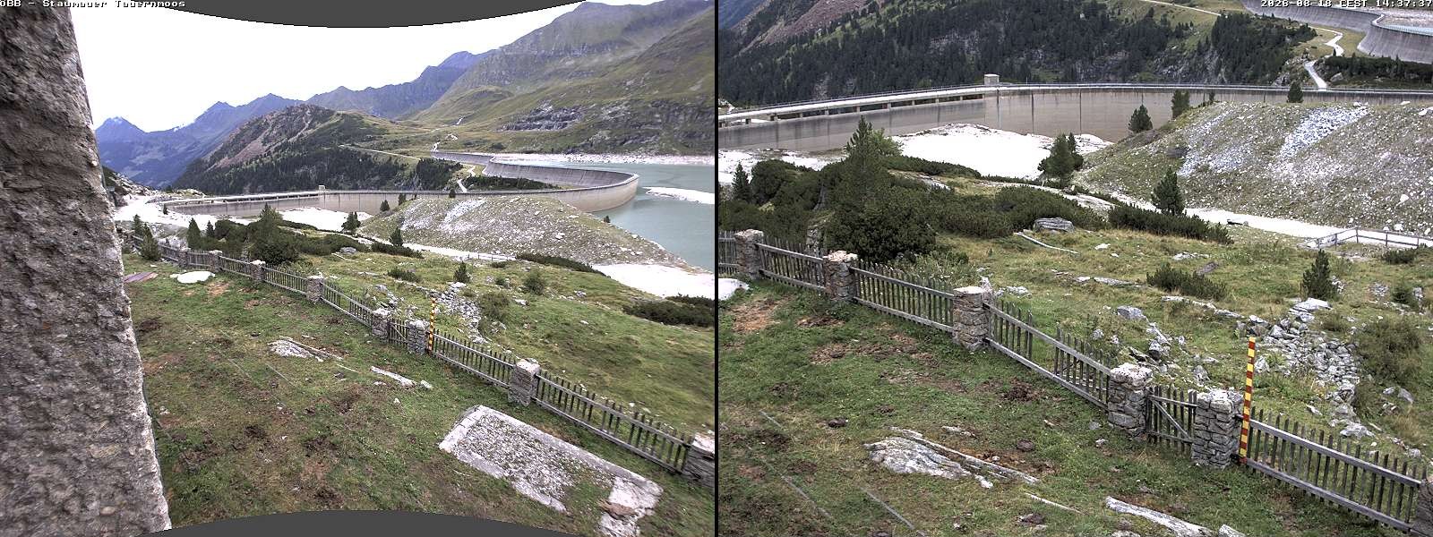 Archiv Foto Webcam Tauernmoossee - Blick auf die Staumauer