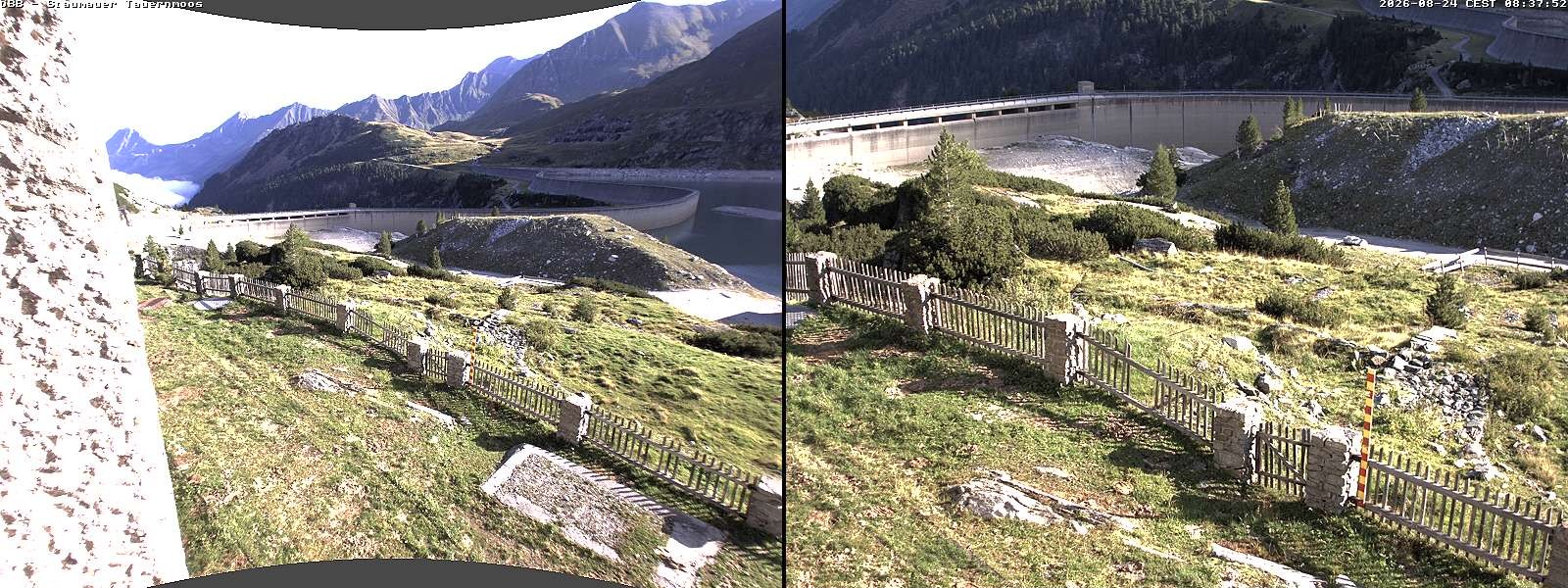 Archiv Foto Webcam Tauernmoossee - Blick auf die Staumauer